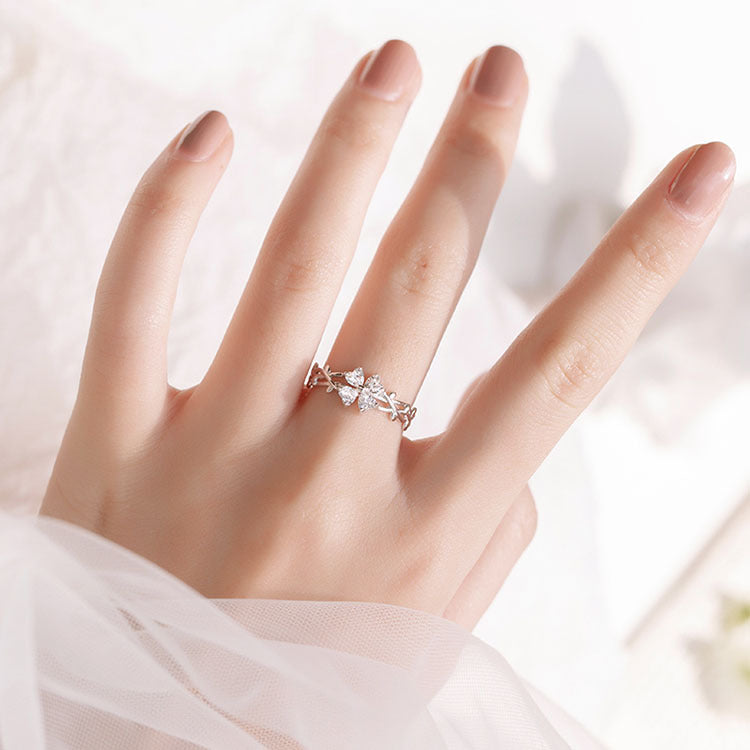 Damen eleganter Ring im filigranen Pflanzenmotiv Shop Nory