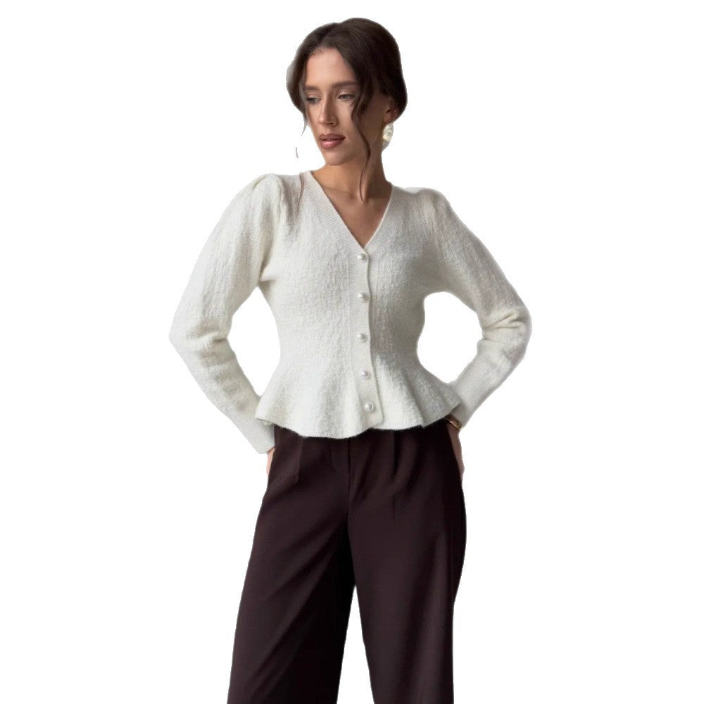 Damen Eleganter Strickcardigan mit hochgeschlossenem Kragen Shop Nory