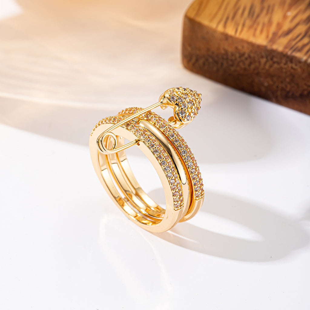 Damen elegante und funkelnde Ringkette Shop Nory