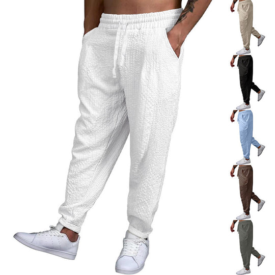 Herren Texturierte tapered Jogginghose mit Elastikbund, Tunnelzug & gerippten Knöchelbündchen Shop Nory