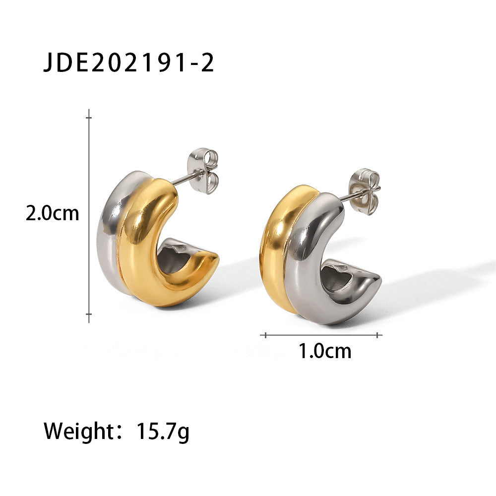 Damen Creolen mit elegantem Wellen-Design aus hochwertigem Edelstahl Shop Nory