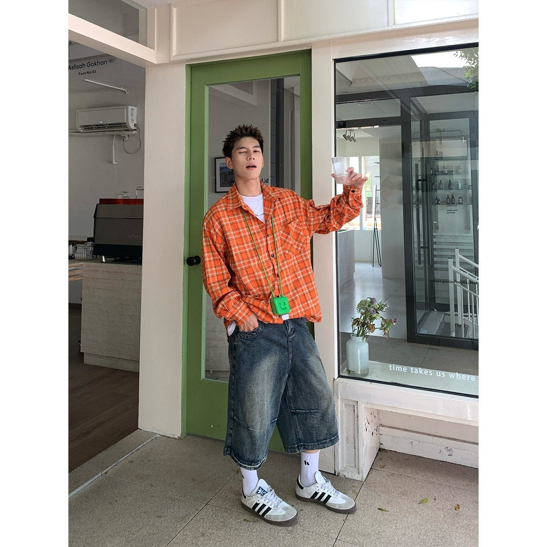 Herren Oversized Karo-Hemd im Relaxed-Fit mit Brusttaschen Shop Nory