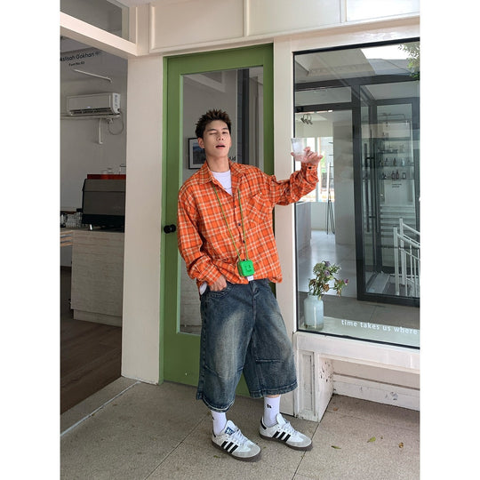 Herren Oversized Karo-Hemd im Relaxed-Fit mit Brusttaschen Shop Nory