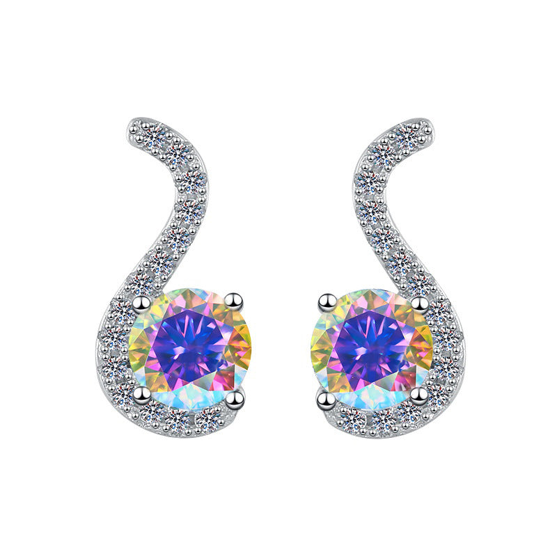 Damen Ohrringe mit funkelnden Zirkonia und elegantem Schwung Shop Nory