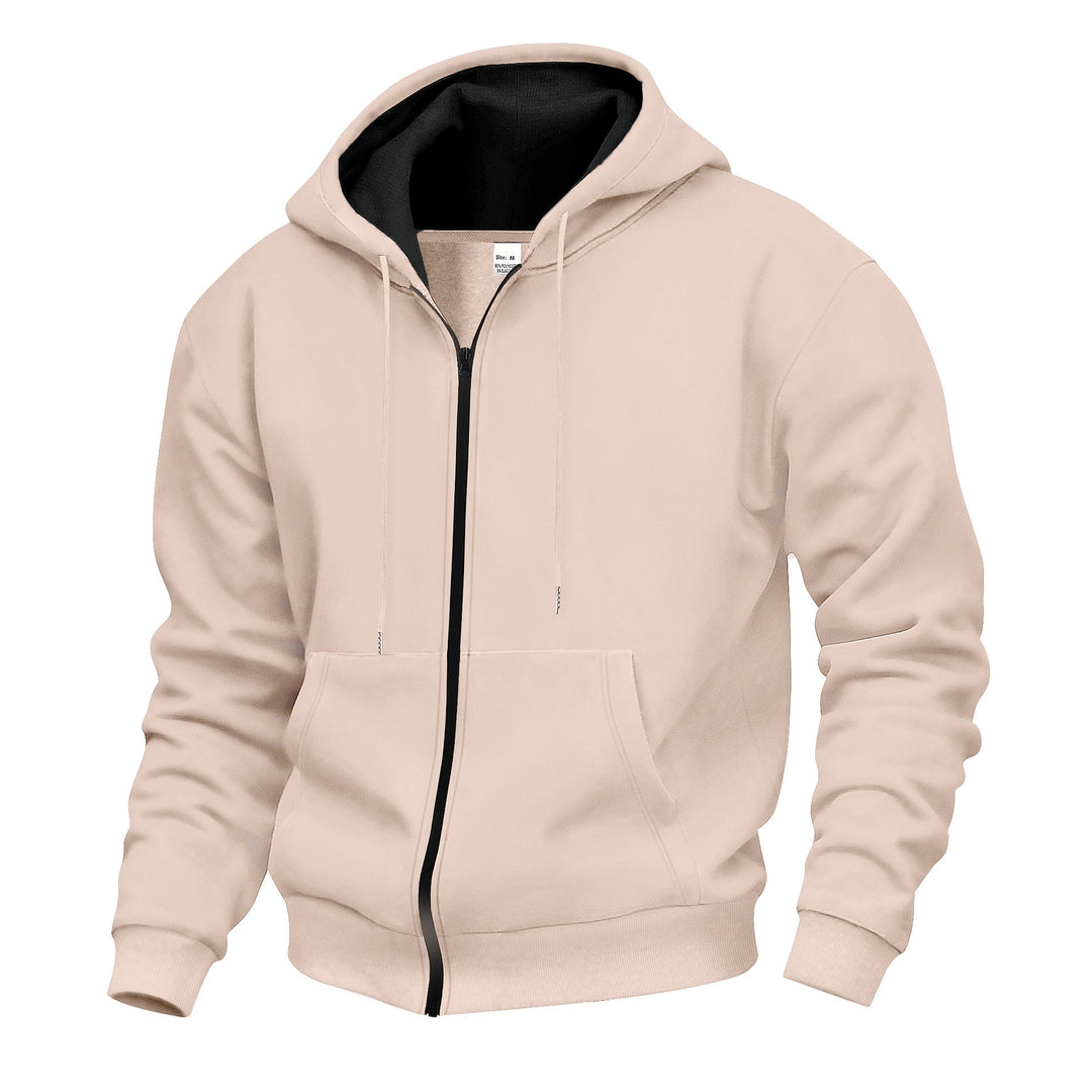 Herren Premium Kapuzenjacke mit durchgehendem Reißverschluss und weichem Fleece-Futter