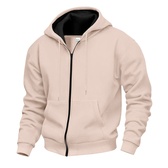 Herren Premium Kapuzenjacke mit durchgehendem Reißverschluss und weichem Fleece-Futter
