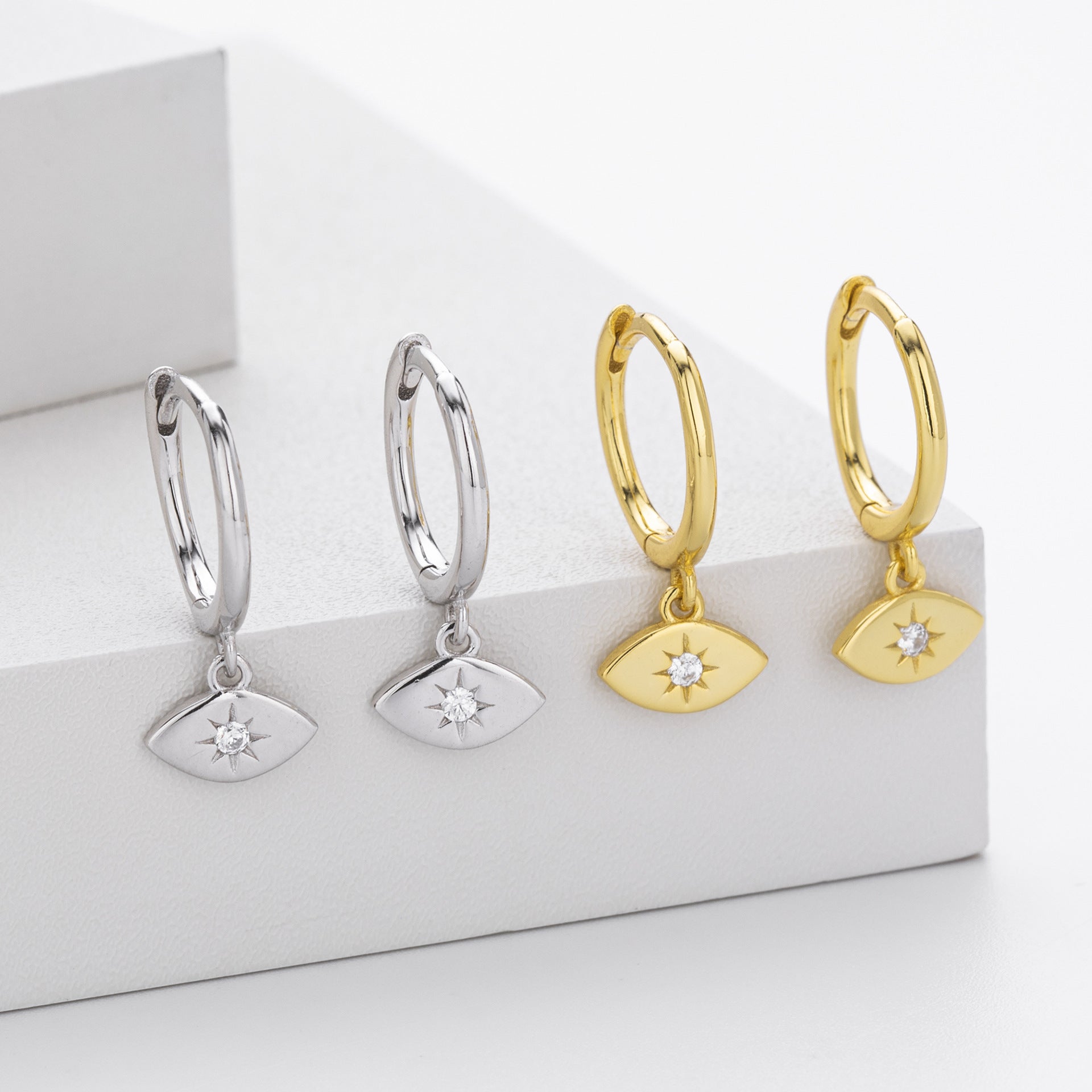 Damen Ohrhänger mit schützendem Augenanhänger aus 925 Sterling Silber Shop Nory