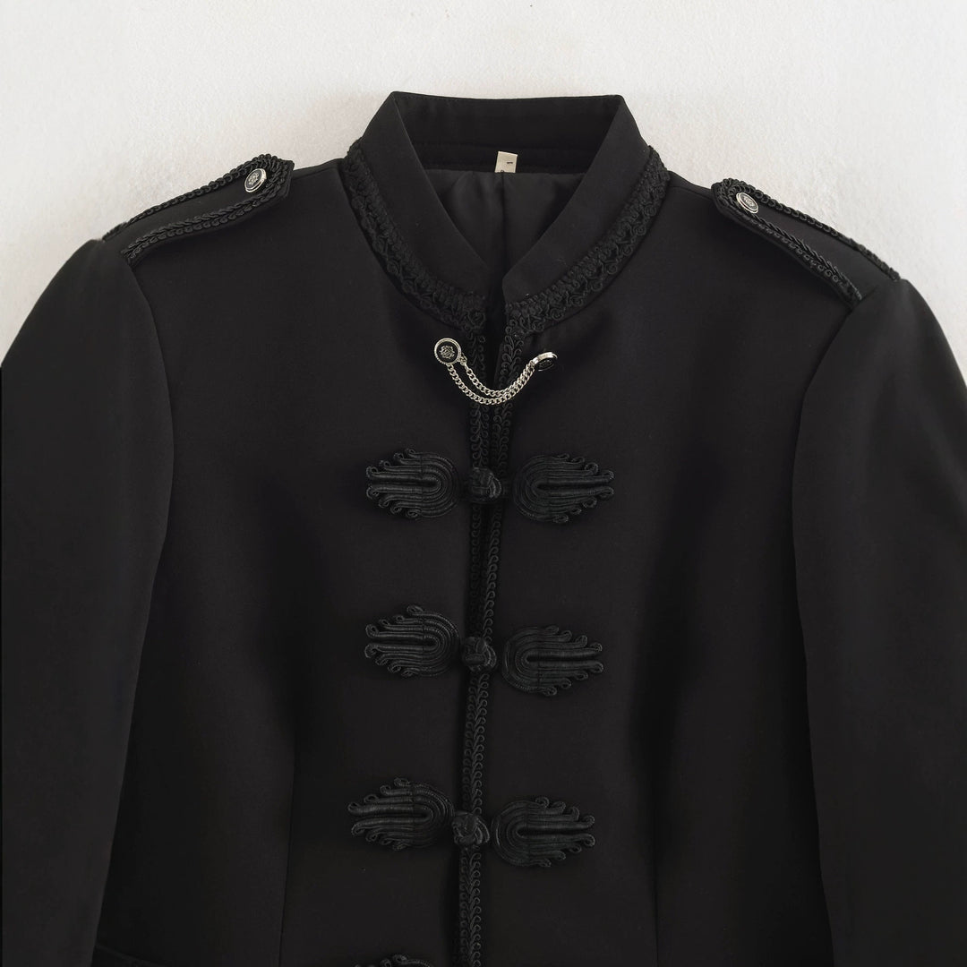 Damen Taillierte Kurzjacke im Habsburger inspirierten Militärstil mit Kordelverschluss Shop Nory