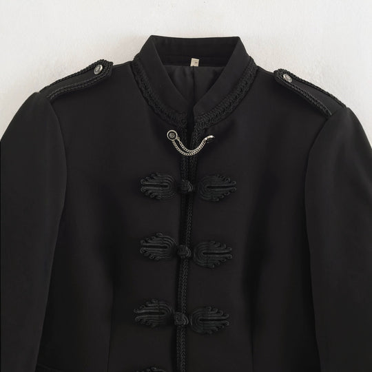 Damen Taillierte Kurzjacke im Habsburger inspirierten Militärstil mit Kordelverschluss Shop Nory
