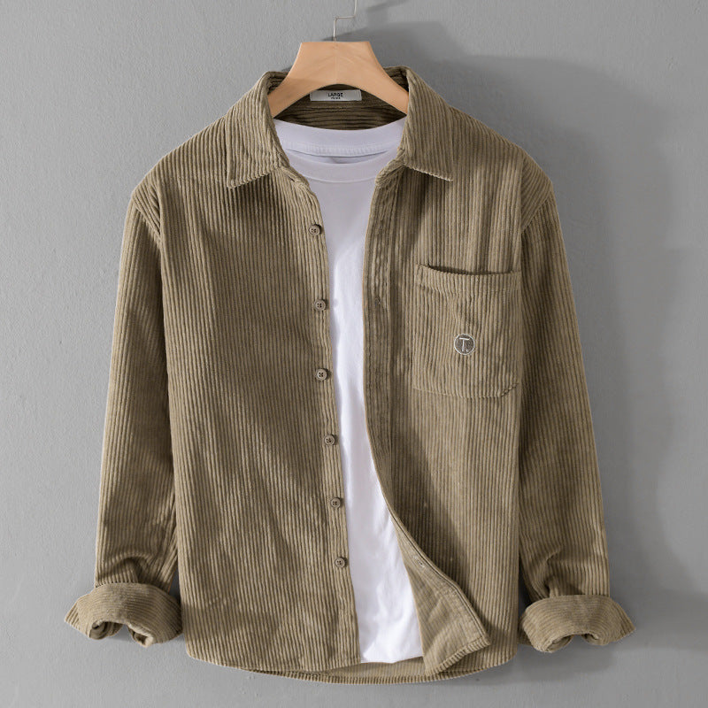 Herren Feincord-Überhemd mit weichem Griff, seitlich verlängerter Saum und Brusttasche Shop Nory