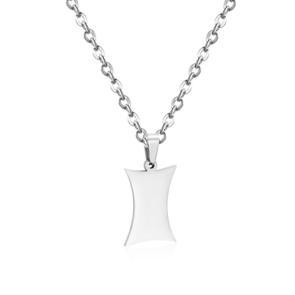 Damen modische Edelstahl-Halskette mit einzigartigem Schildanhänger Shop Nory