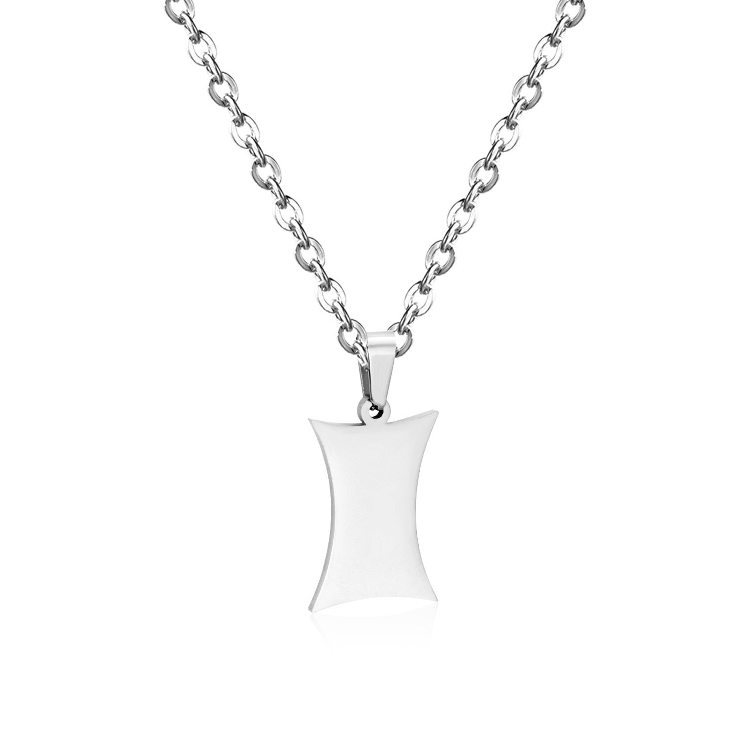Damen modische Edelstahl-Halskette mit einzigartigem Schildanhänger Shop Nory