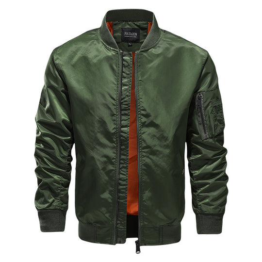 Herren leichter Nylon-Bomberjacke im Aviator-Style mit Ärmel-Utilitytasche Shop Nory