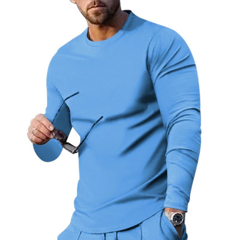 Herren langärmliges T-Shirt mit modischem Schnitt und hochwertigem Baumwollmix