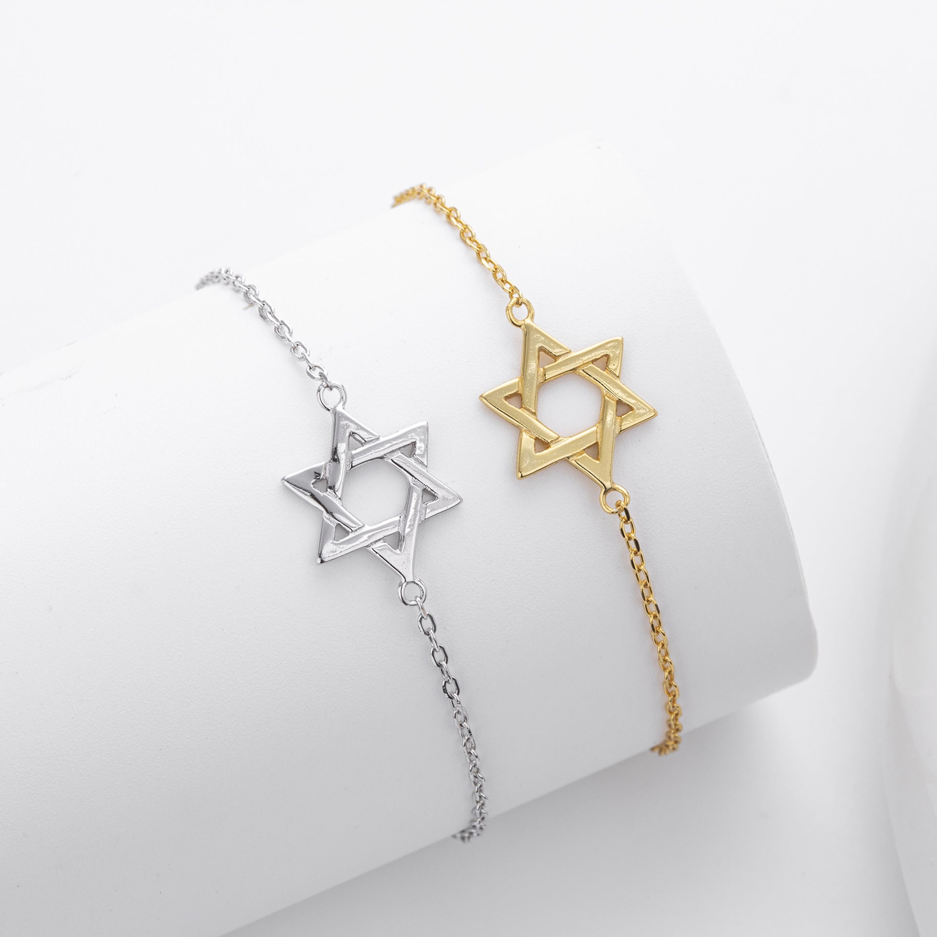 Damen Armband mit jüdischer Sternenmotiv aus hochwertigem 925 Sterling Silber Shop Nory