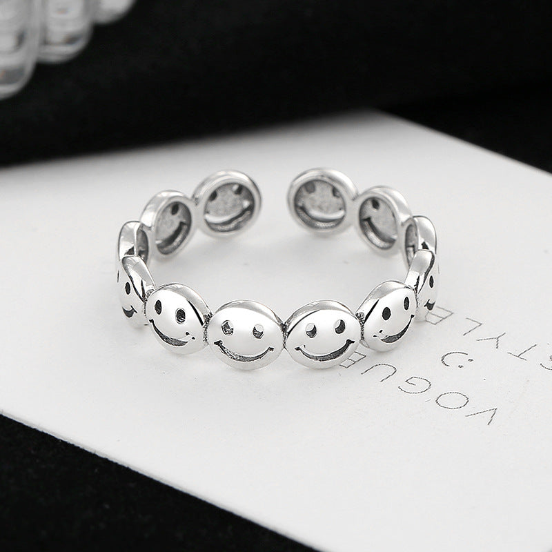 Damen Ring mit fröhlichem Smileymotiv Shop Nory