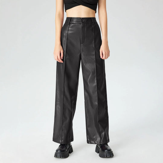 Damen Elegante Kunstlederhose Shop Nory