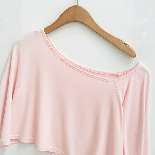 Damen Einschulter-Kurztop mit asymmetrischem Saum und Trompetenärmeln Shop Nory