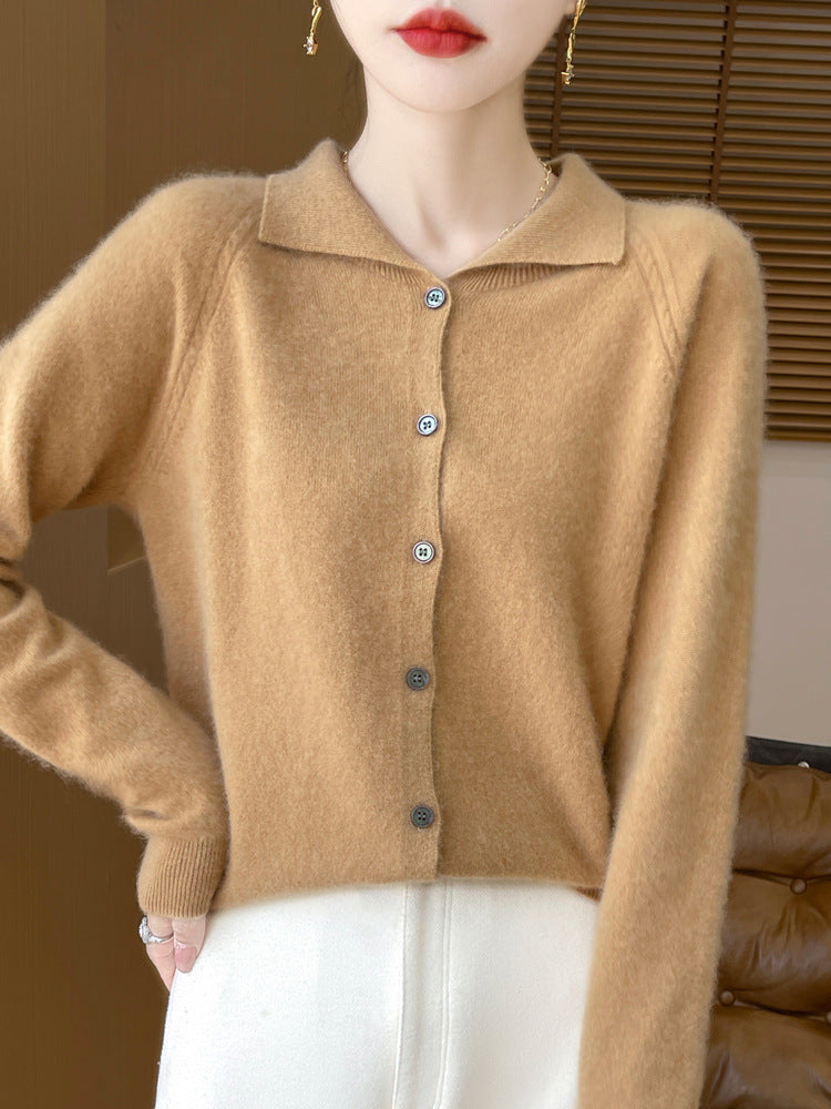 Damen Kuscheliger Reverskragen-Cardigan im Kaschmir-Look mit Mohair-Effekt Shop Nory
