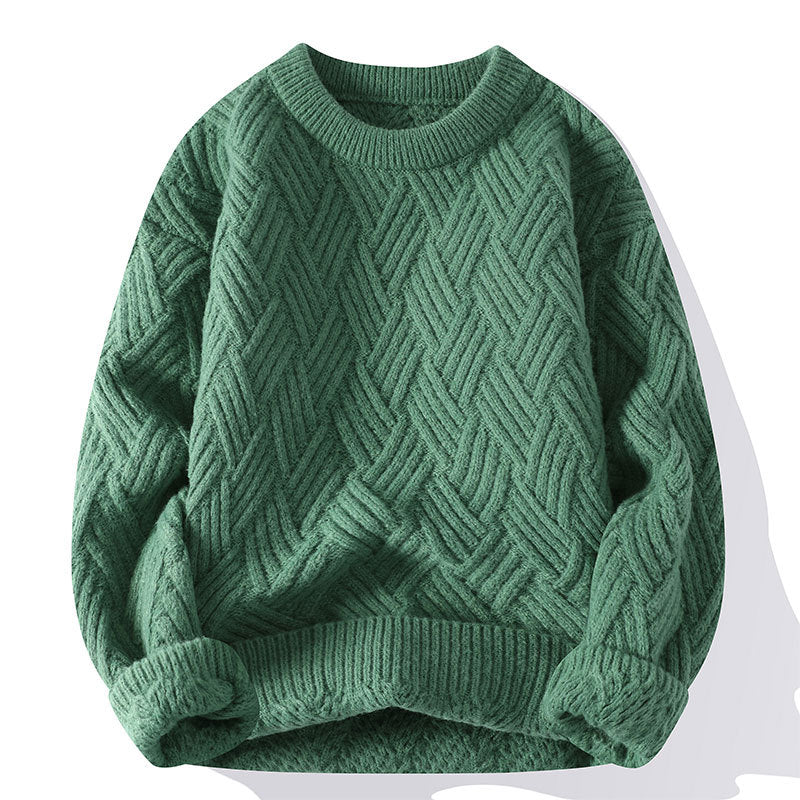 Damen grobgestrickter Oversize-Pullover mit Zopfmuster und elastischem Rippbund Shop Nory