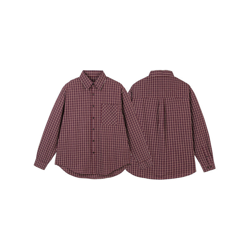 Herren Oversize Karo‑Hemd mit gerundetem Saum und diagonalem Brusttaschen‑Detail Shop Nory