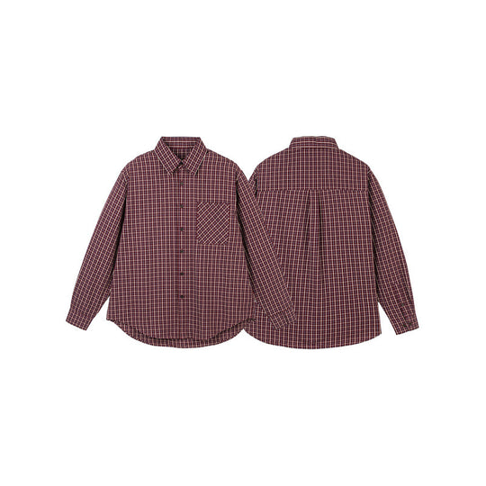 Herren Oversize Karo‑Hemd mit gerundetem Saum und diagonalem Brusttaschen‑Detail Shop Nory