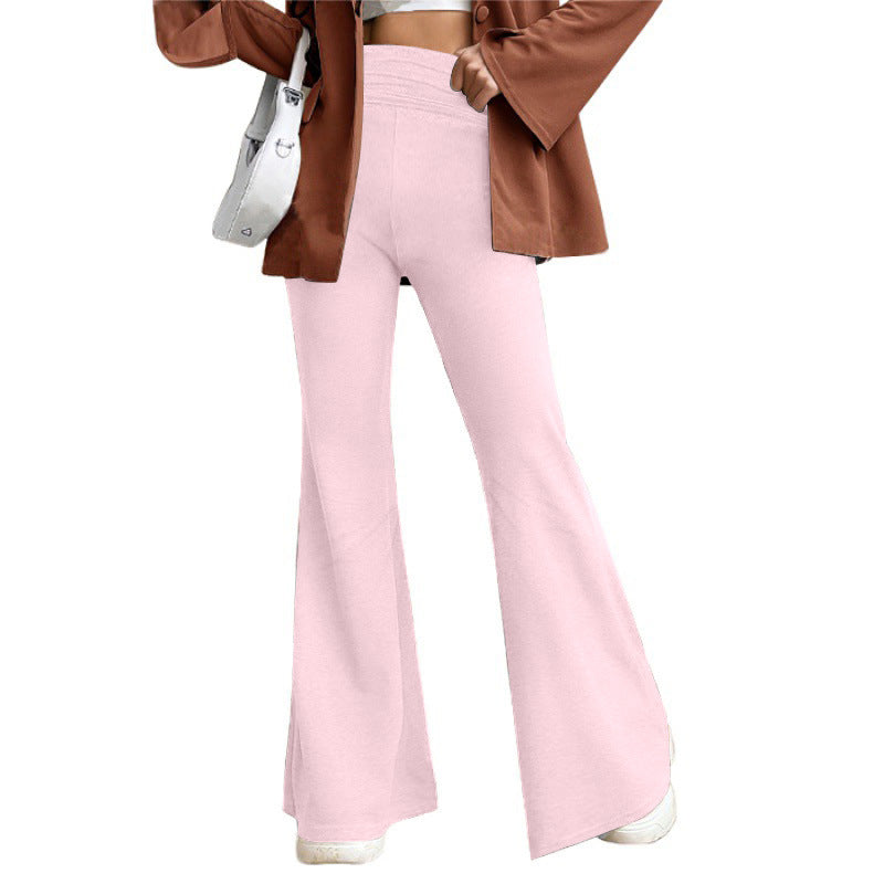 Damen Hohe Taille Flared Hosen mit weitem Bein und elastischem Komfortbund Shop Nory