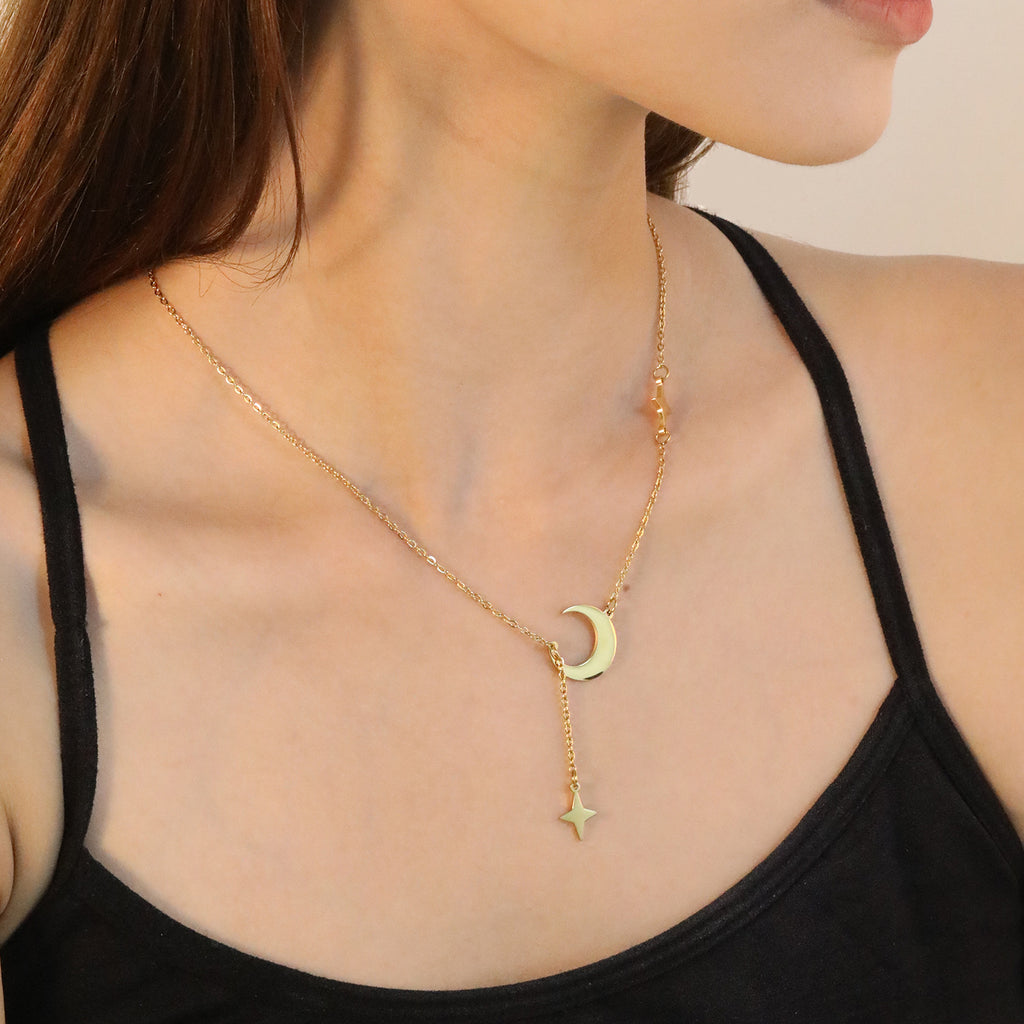 Damen Halskette mit herzförmigen Anhängern und verstellbarem Kettendesign Shop Nory