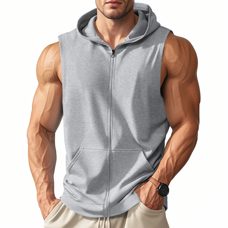 Herren ärmelloses Kapuzenshirt aus atmungsaktivem Material