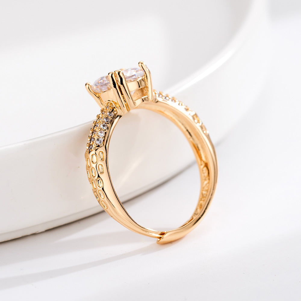 Damen Eleganter Schmuckring mit funkelndem Kristall Shop Nory