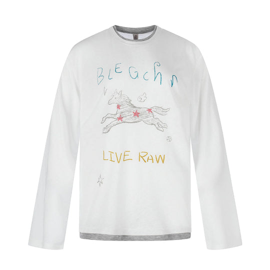Damen Langarmshirt mit illustrativem Pferde‑Print und Lagenoptik Shop Nory