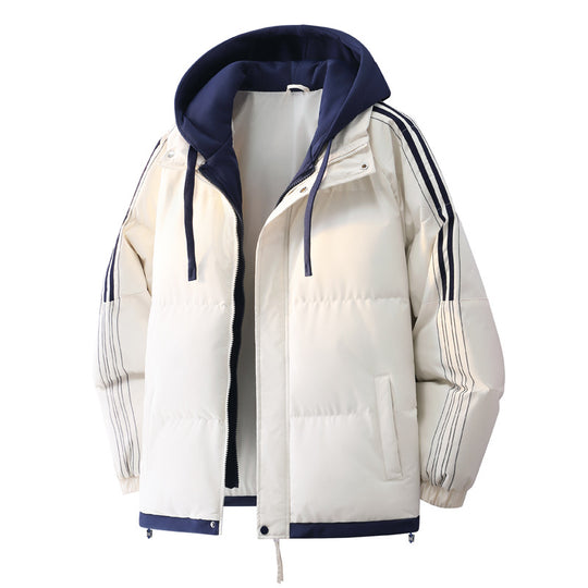 Damen Modische Steppjacke mit Kapuze und Innensweater Shop Nory
