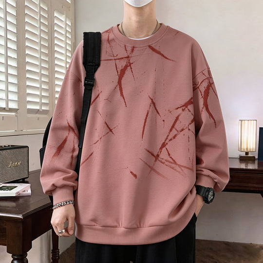 Herren Sweatshirt mit abstraktem Print, Rundhalsausschnitt und relaxed Fit Shop Nory