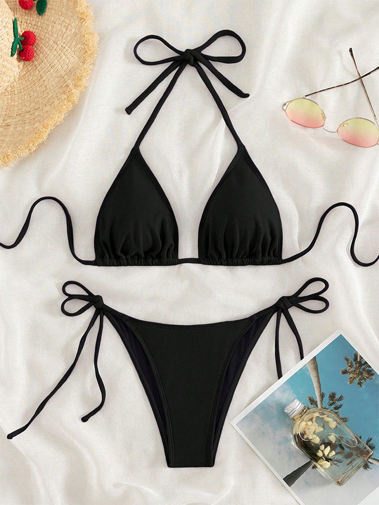Damen Triangel-Bikini mit verstellbaren Trägern und SeitenbindShopnoryändern