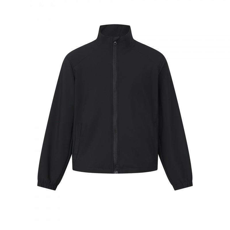 Unisex Leichte technische Kurzblousonjacke mit Stehkragen, verdecktem Reißverschluss und elastischen Bündchen Shop Nory