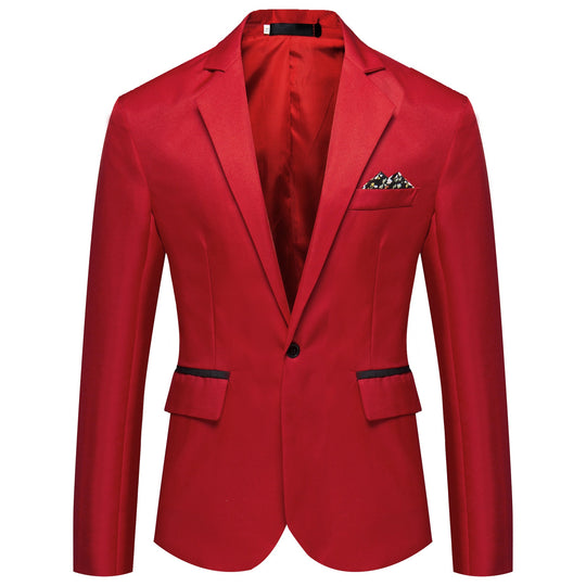 Herren modischer und eleganter Anzugjacke mit satiniertem Finish