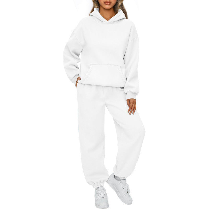 Damen nan Oversize Kapuzenpullover und Fleece Jogginghose Set mit Kängurutasche Shop Nory