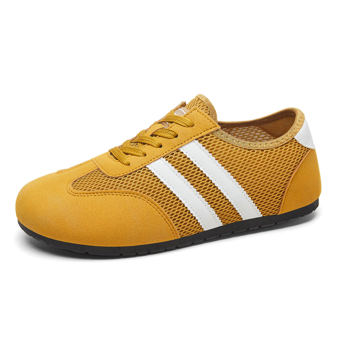 Damen nan retro-sportlicher Low-Top Sneaker mit atmungsaktivem Mesh, Veloursüberzügen und rutschfester Gummilaufsohle Shop Nory