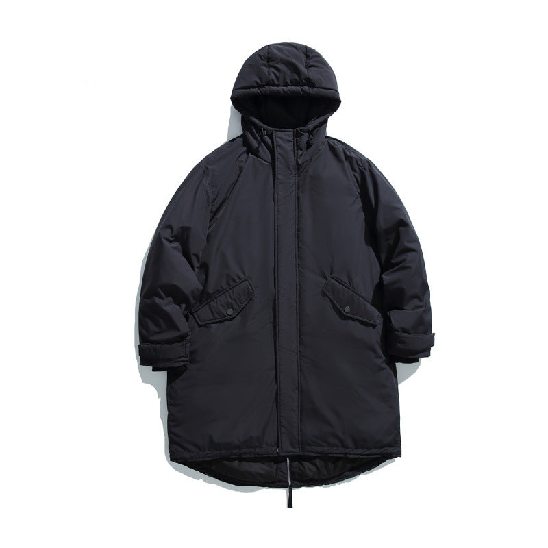 Unisex Wattierter langer Parka im Boxy-Cut mit Kapuze und Tunnelzugsaum Shop Nory