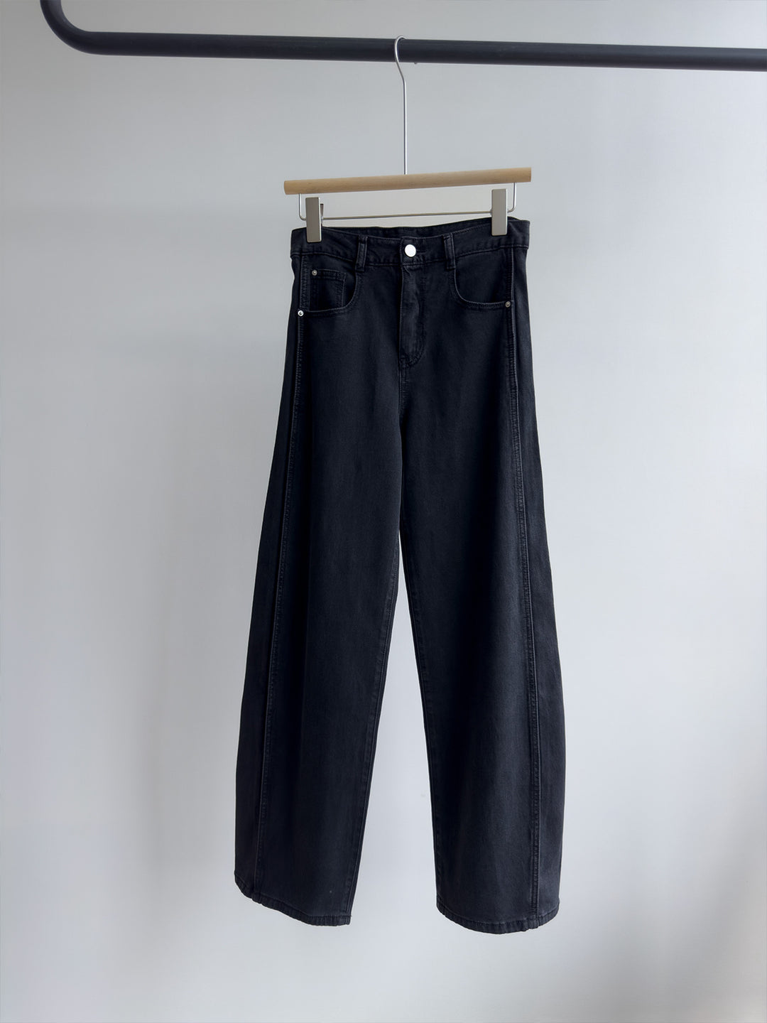 Damen Hoch sitzende Weitbein Denim Hose Shop Nory