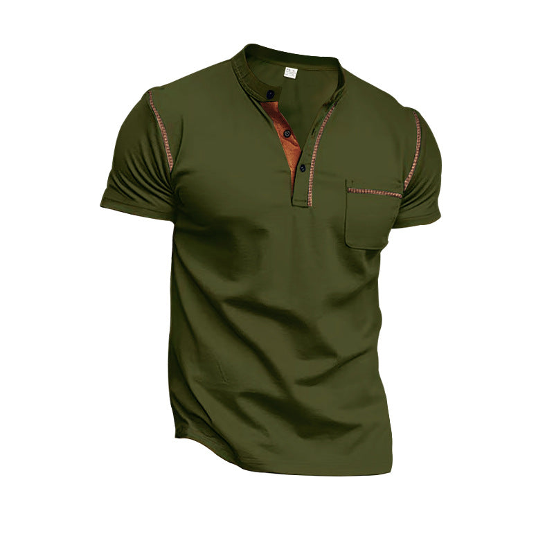 Herren shirt mit modernem Henley-Kragen und praktischen Brusttasche ShopNory