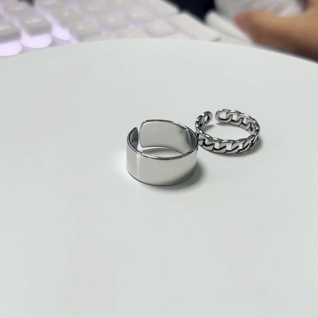 Damen Offener Ring mit elegantem Kettenmuster Shop Nory