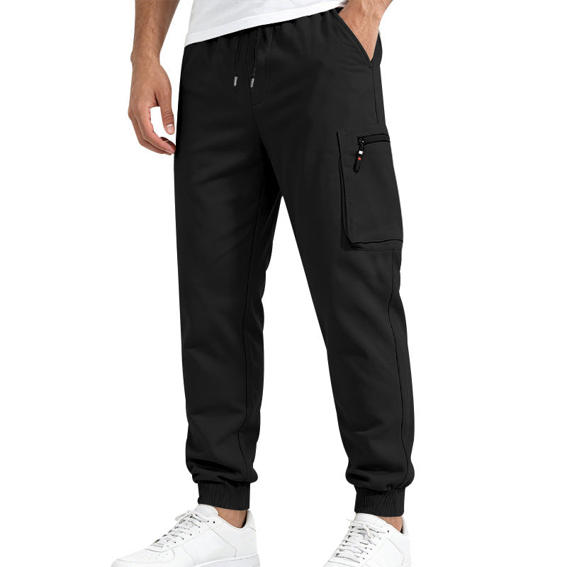 Herren Multifunktionale Slim-Jogginghose mit Cargo-Tasche, Elastischem Tunnelzug und Rippbündchen Shop Nory