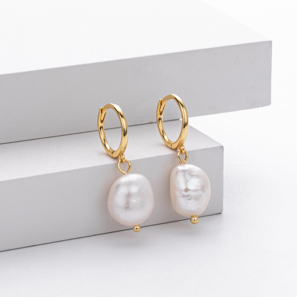 Damen Ohrhänger mit eleganten Perlen aus 925 Sterling Silber Shop Nory