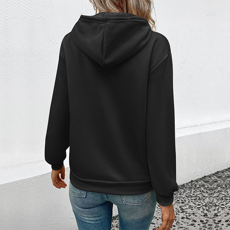 Damen Kapuzenpullover mit Cartoon-Katzen-Motiv, Kängurutasche und weichem Futter Shop Nory
