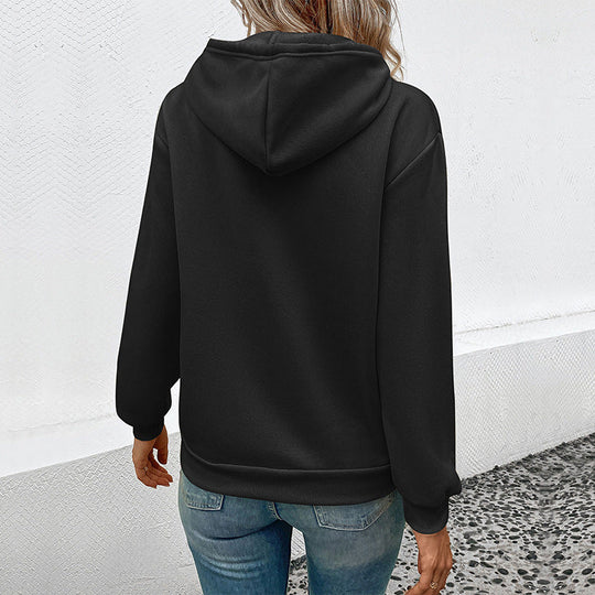 Damen Kapuzenpullover mit Cartoon-Katzen-Motiv, Kängurutasche und weichem Futter Shop Nory