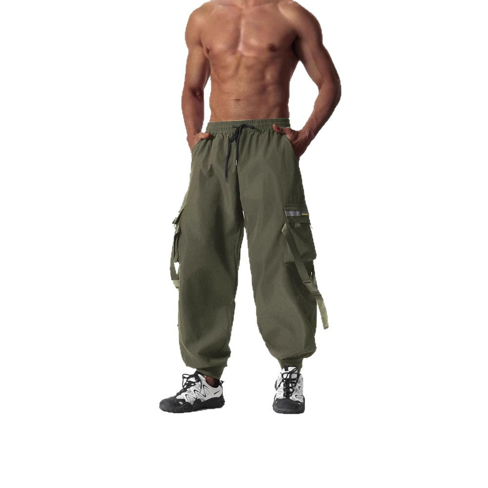 Herren Utility-Cargo-Jogginghose mit Tunnelzug, Beinschnallen & Mehrfachtaschen Shop Nory