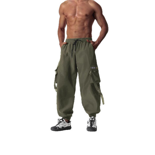 Herren Utility-Cargo-Jogginghose mit Tunnelzug, Beinschnallen & Mehrfachtaschen Shop Nory