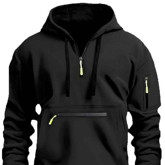 Herren Kapuzenpullover mit Halbzip, Kängurutasche und verdeckten Reißverschlüssen Shop Nory