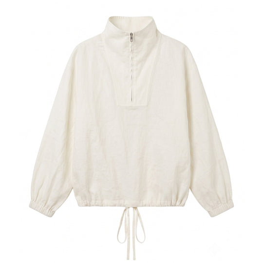 Damen Modische Langärmlige Bluse mit Stehkragen Shop Nory